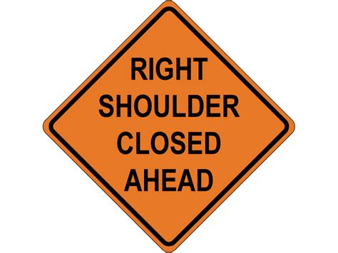 Right Shoulder Closed Ahead Roll Up Signs Online Store