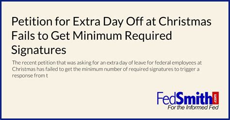 Petition For Extra Day Off At Christmas Fails To Get Minimum Required
