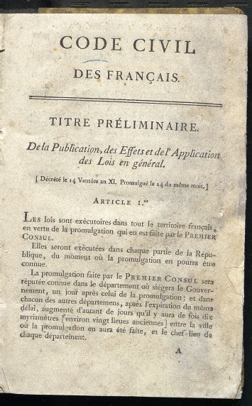 Le Code Civil Des Français De 1804