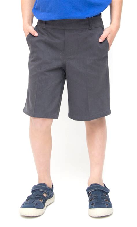 Boys Classic Fit Organic Cotton School Shorts Grey 3yrs Plus
