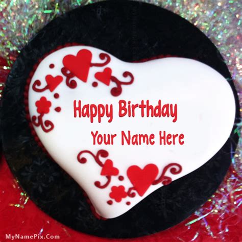 Download this premium vector about happy birthday, heart, cake illustration, and discover more than 12 million professional graphic resources on freepik. Heart Shaped Birthday Cake With Name