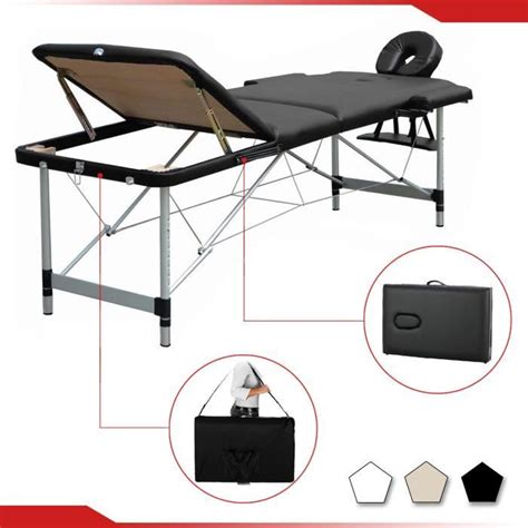 Table De Massage Pliante 3 Zones En Aluminium Réglable Lit De Massage Professionnel Portable