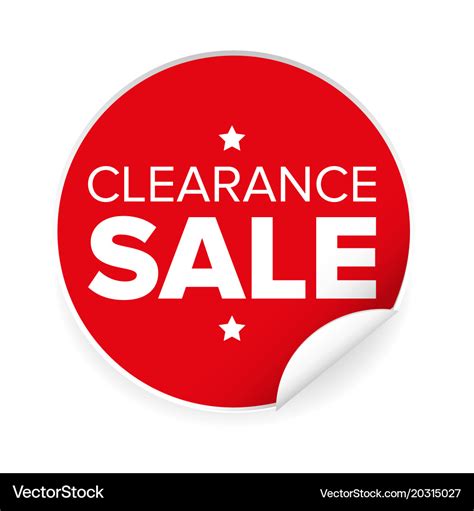 Clearance Sale Label Red Sticker Royalty Free Vector Image