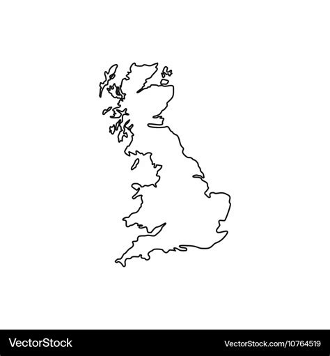 Map Great Britain Icon Outline Style Royalty Free Vector