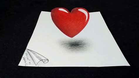 CÓmo Dibujar Un CorazÓn En 3d How To Draw A Heart In 3d Youtube
