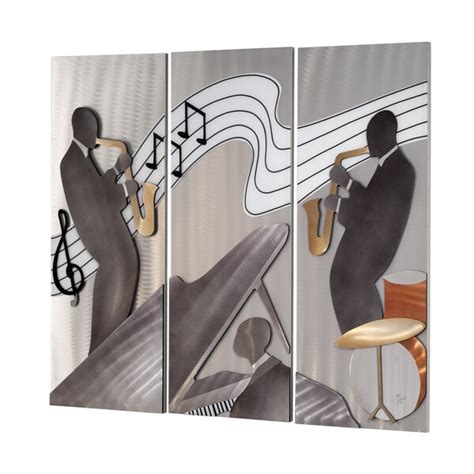 Jazz 3 Piece Metal Wall Art Graphic 16210496 Shopping