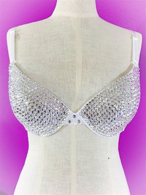 White Swarovski Bra Burlesque Rave Bra Coachella Holy Ship