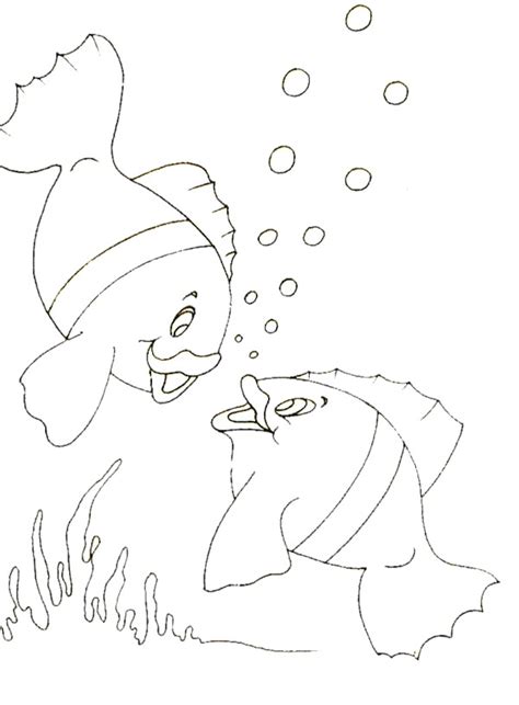 Adorable golden fish coloring page. Kids-n-fun.com | 41 coloring pages of Fish