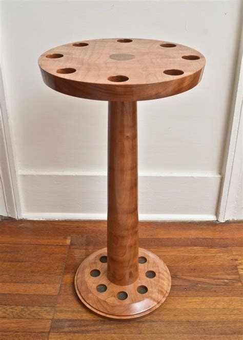 Round Cherry Cane Stand — Gillis Canes Llc Hand Carved Walking