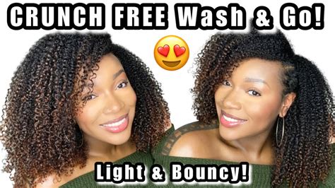 Bouncy Crunch Free Fall Wash And Go On Type 4 Natural Hair Using Black