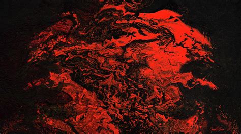 Red Dragon Contemporary Red Dark Abstract Painting