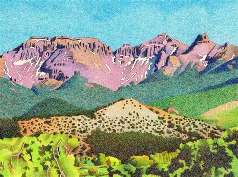 colored pencil drawings mountains - Google Search | Color pencil