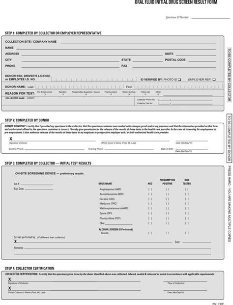 Drug Test Results Form Template Best Professional Templates