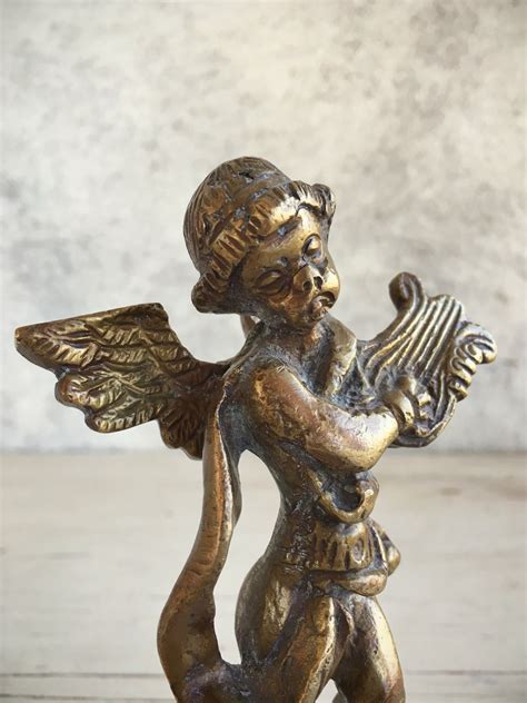 Vintage Brass Figurine Cherub Statue Victorian Decor Brass Decor