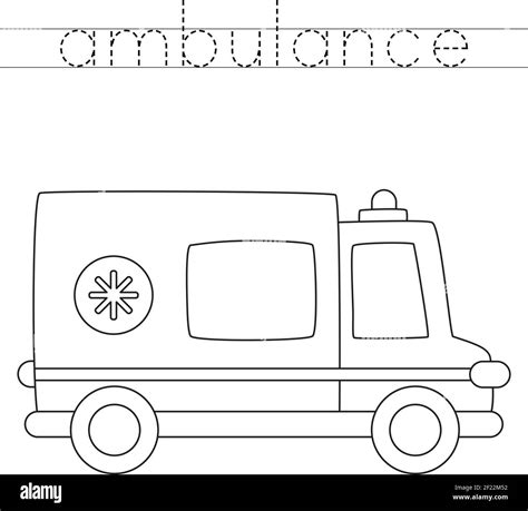 Trace The Word Color Ambulance Car Handwriting Practice For Preschool