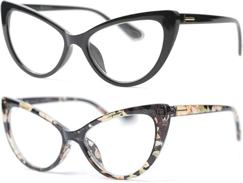 Soolala Womens Oversized Fashion Cat Eye Eyeglasses Frame Large Reading Glasses Blackyellow