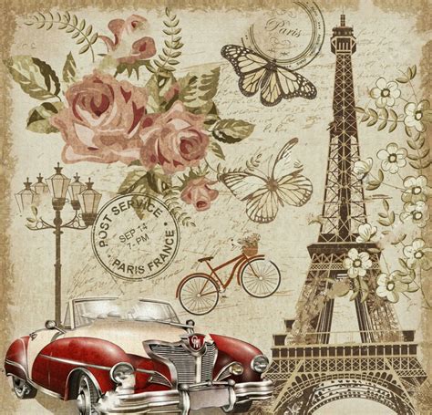 Paris Vintage Postcard Photo Background Photography Backdrops Quality