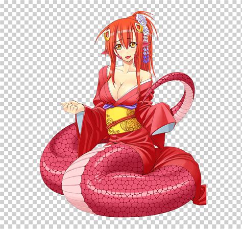 Mitad Mujer Mitad Serpiente Ilustración Monstruo Musume Lamia Anime
