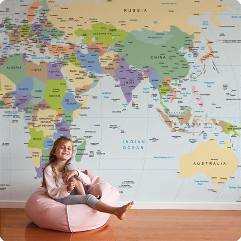 World Map Mural Buy Online Or Call 03 8774 2139 World Map