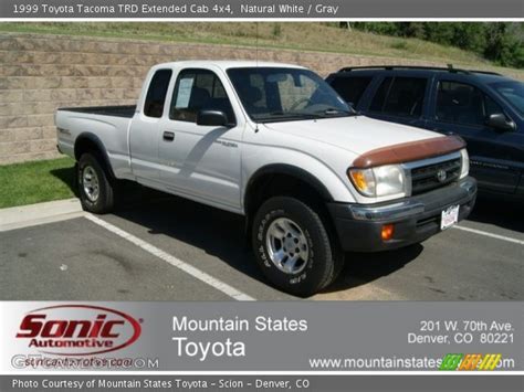 Natural White 1999 Toyota Tacoma Trd Extended Cab 4x4 Gray Interior