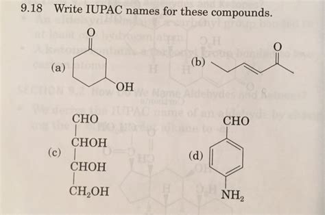 Solved W Rite Iupac Names For These Compounds Oh Cho Chegg Com