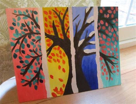 4 Season Tree Painting Painting Tree Art Seasons Art