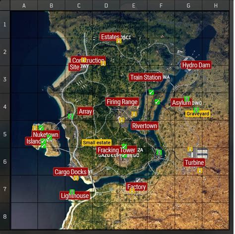 Map And Description Of Interesting Locations In Black Ops 4 Blackout