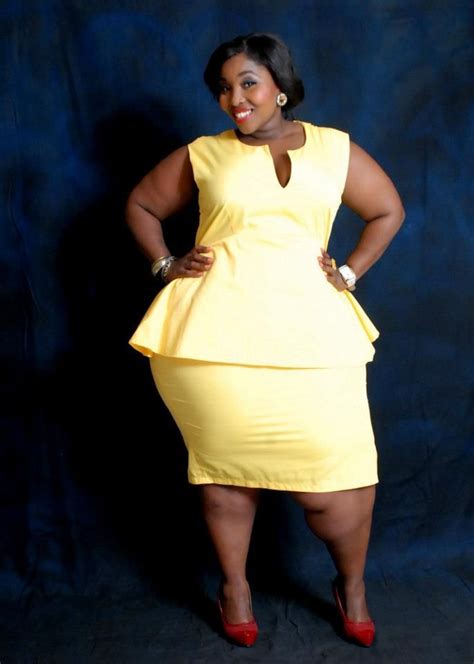 Oumatema Plus Fab Designer Dress Skirt Peplum Dress Full Figured
