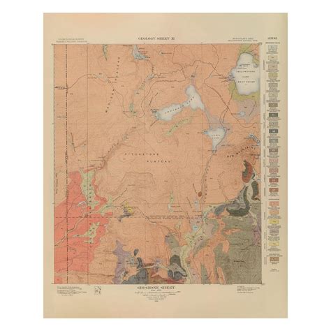 Yellowstone Geologic Map Of Shoshone Section 1904 Map Shoshone