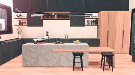 Building A Modern Kitchen In The Sims 4 With Maxis Match Cc 🌟 Youtube