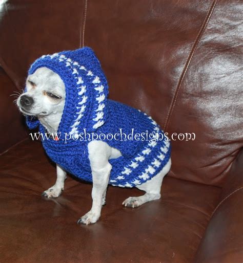 Posh Pooch Designs Dog Clothes Colorado Strong Dog Hoodie Small Dog Hoody Crochet Pattern