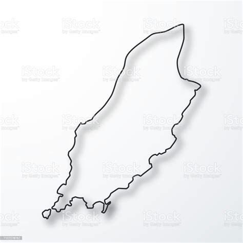 Use mouse to move or zoom in. Isle Of Man Map Black Outline With Shadow White Background ...