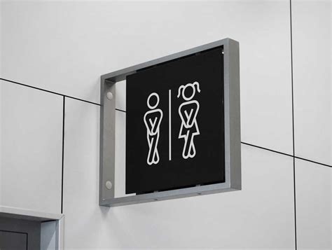 Download Mall Bathroom Signage PSD Mockup - PSD Mockups