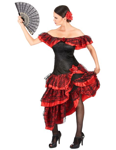 Dies ist eine beschreibung von lego.de. Flamenco-Tänzerin Damen-Kostüm rot-schwarz , günstige ...