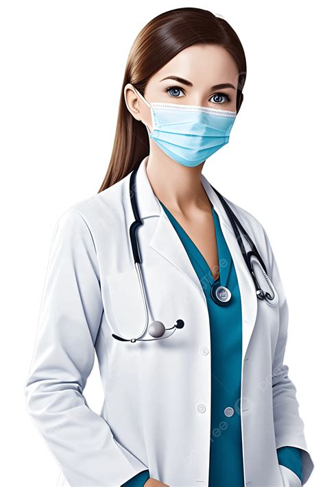 Beautiful Female Doctor Wearing A Medical Coat And Mask Beautiful Female Doctor Beautiful