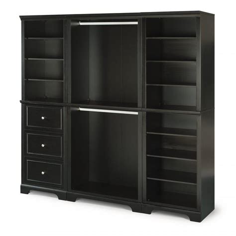 Hodedah 2 Door Black Armoire With Shelves Hid8600 Black The Home Depot