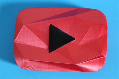 D Printed Red Black Youtube Play Button Etsy