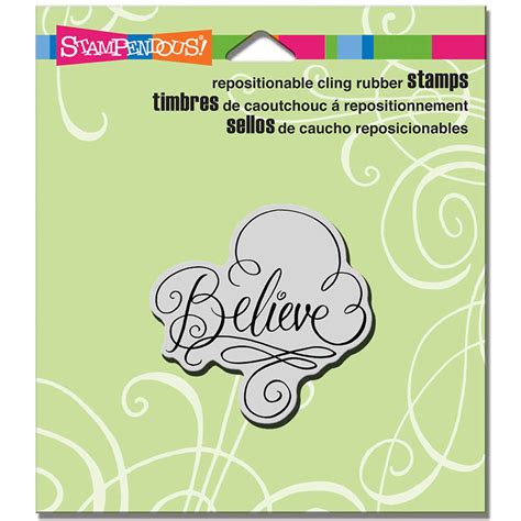 Stampendous Cling Mounted Rubber Stamp Believe Scrolls