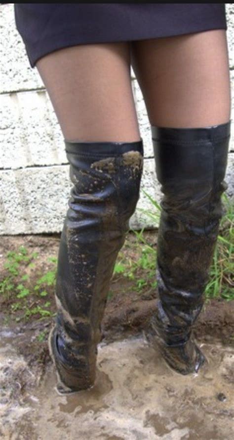 Pin Von Miklish Auf Wet Muddy Fun Hochhackige Stiefel Stiefel