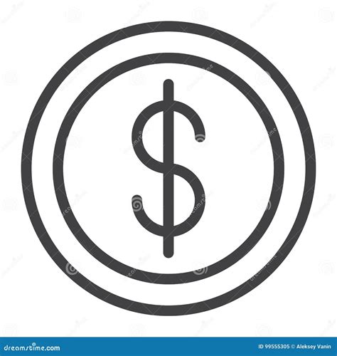 Cent coin line icon stock vector. Illustration of graphics - 99555305