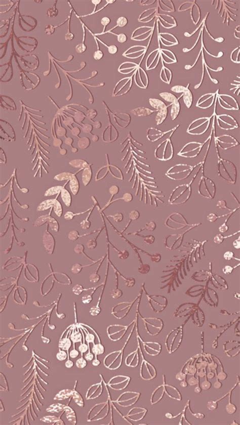 Download Floral Pattern Rose Gold Iphone Wallpaper
