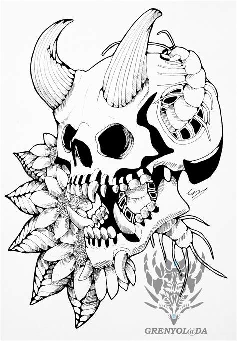 Laura Robson Demonic Skull Tattoo