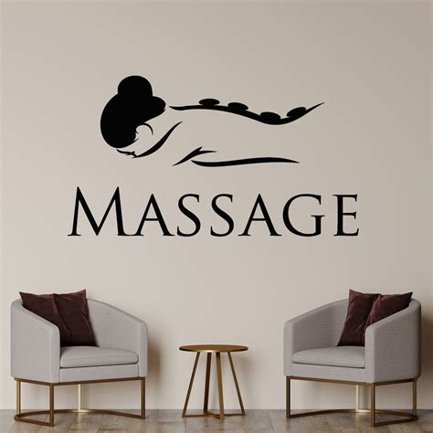 vinyl wall decal body massage therapy spa relax basalt stones stickers — wallstickers4you