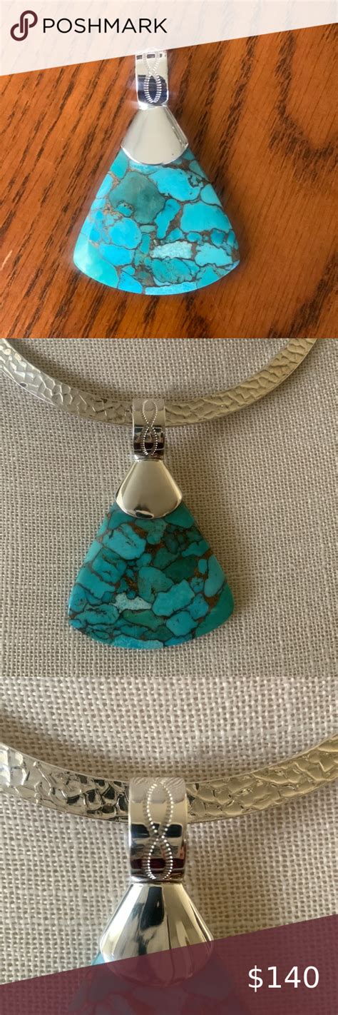NWOT Studio Barse Turquoise Silver Pendant All Genuine Gorgeous Bale