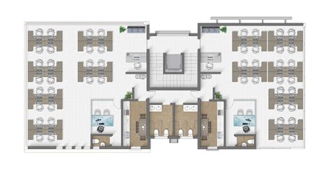 Office Floor Plan Rendering On Behance