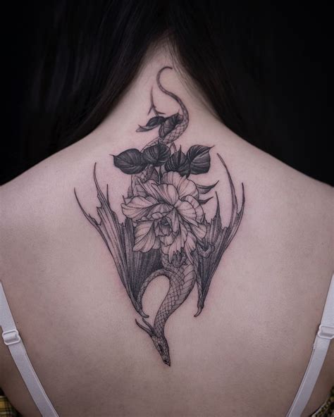 Dragon With Flowers Tattoo Tattoos Beautiful Tattoos Dragon Tattoo