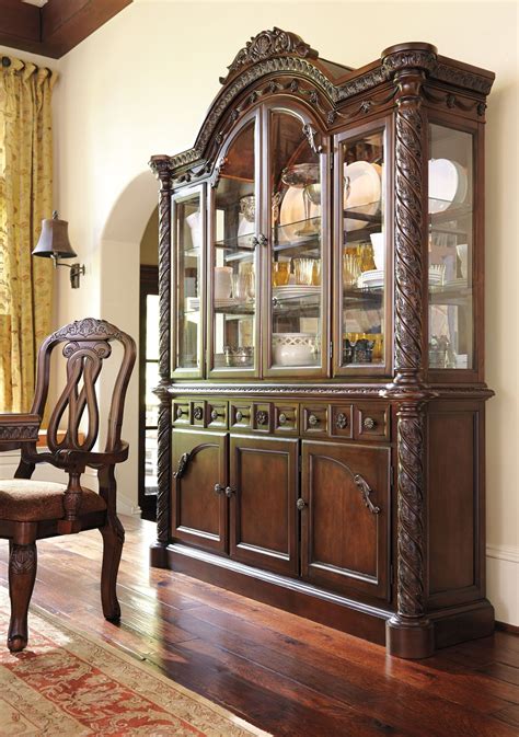 Signature design by ashley charmond buffet and hutch in dark brown. North Shore China Buffet, ashley furniture, D553-81 ...