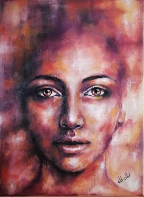 Original Abstract Portrait Oil Painting Contemporary Decor Medium