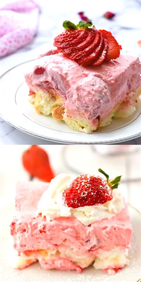 In a large mixing bowl that can be sealed, dissolve jello in boiling water. Strawberry Angel Food Cake Video | Strawberry angel food ...