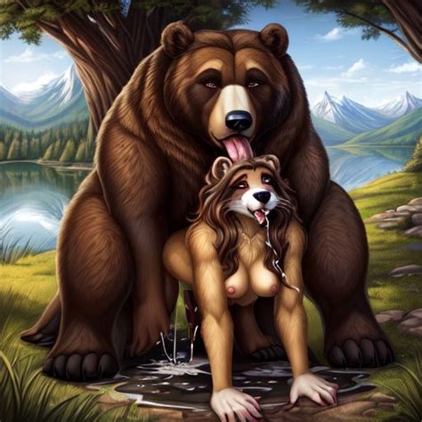 Rule 34 Ai Generated Bear Cum Dripping From Mouth Cum In Pussy Cum Puddle Female Ferret Forest